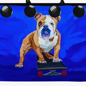 Button It Up Cloth Tote Wrap- Bulldog